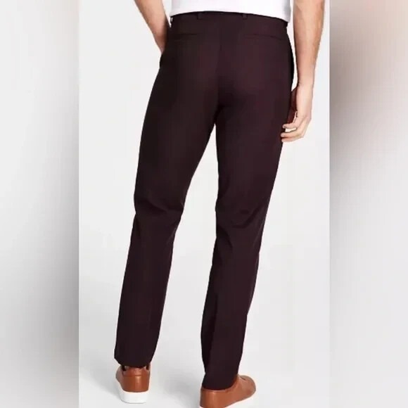 Michael Kors Mens Classic Fit Cotton Stretch Pants Blackberry‎ 36Wx30L E091318 - Picture 2 of 3